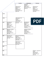 MWF Class Schedule for Metrology, Statistical Proc, Kinematics