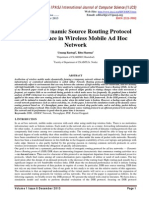 Evaluate Dynamic Source Routing Protocol Performance in Wireless Mobile Ad Hoc Network