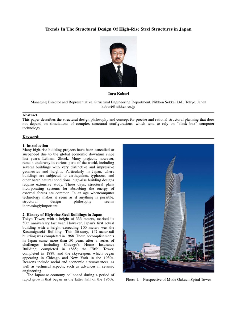 Trends in The Structural Design of High-Rise Steel Structures in Japan ...