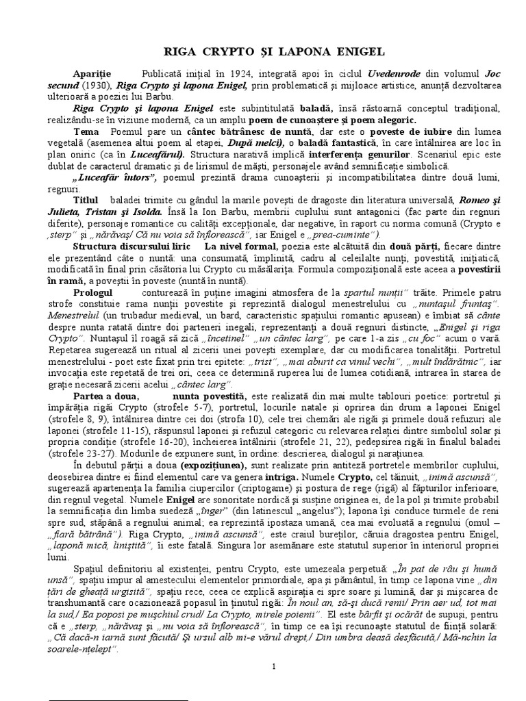 Eseu Riga Crypto Si Lapona Enigel