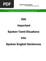 500 Important Spoken Tamil Situations Into Spoken English