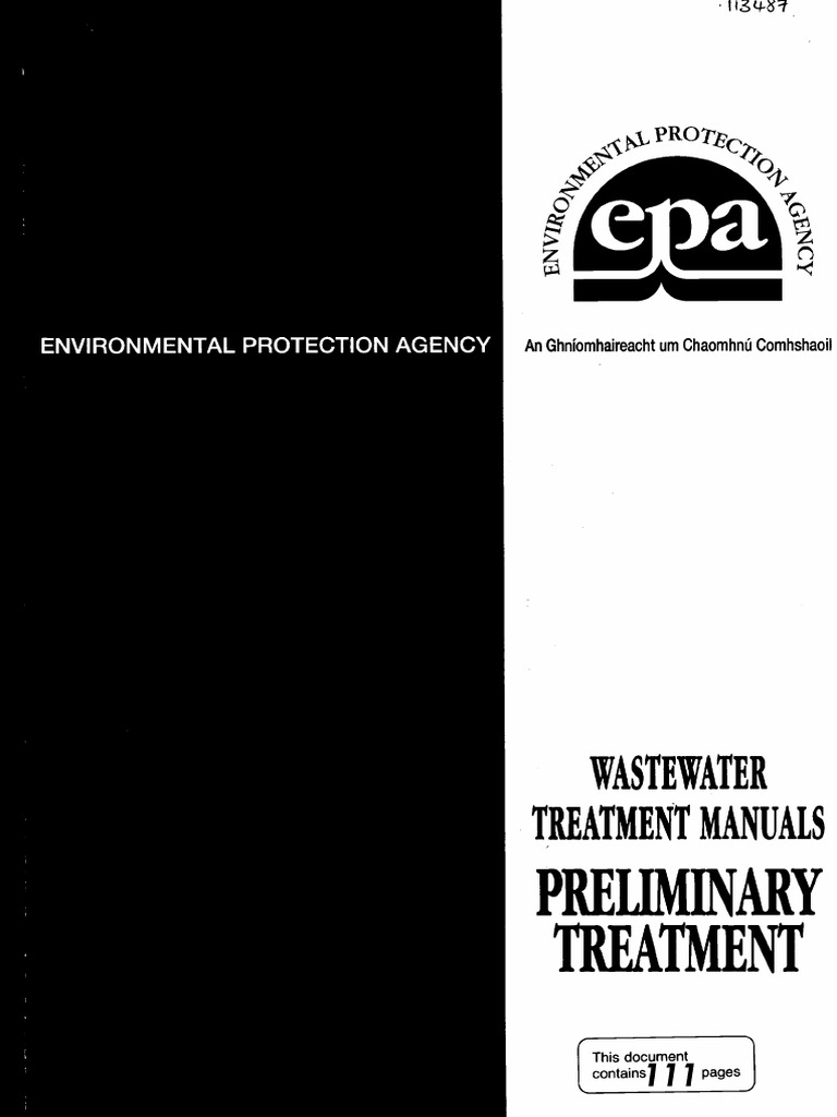 EPA Water Treatment Manual Preliminary PDF Combined Sewer Sewage