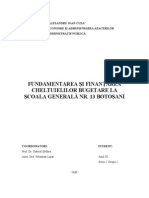 Fundamentarea Si Finantarea Cheltuielilor Bugetare La Scoala Generala Nr. 13 Botosani
