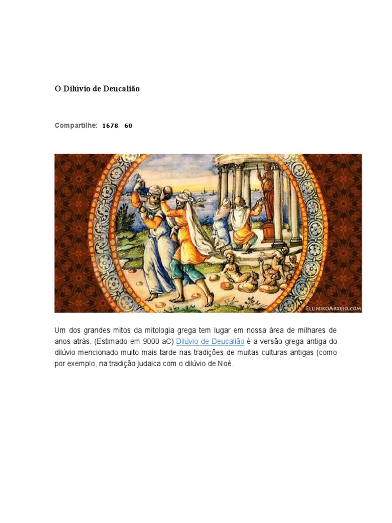 O Dilúvio de Deucalião | PDF | Mito do Dilúvio | Mitologia paleo-balcânica