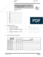 Lectura y escritura de números naturales hasta el 999