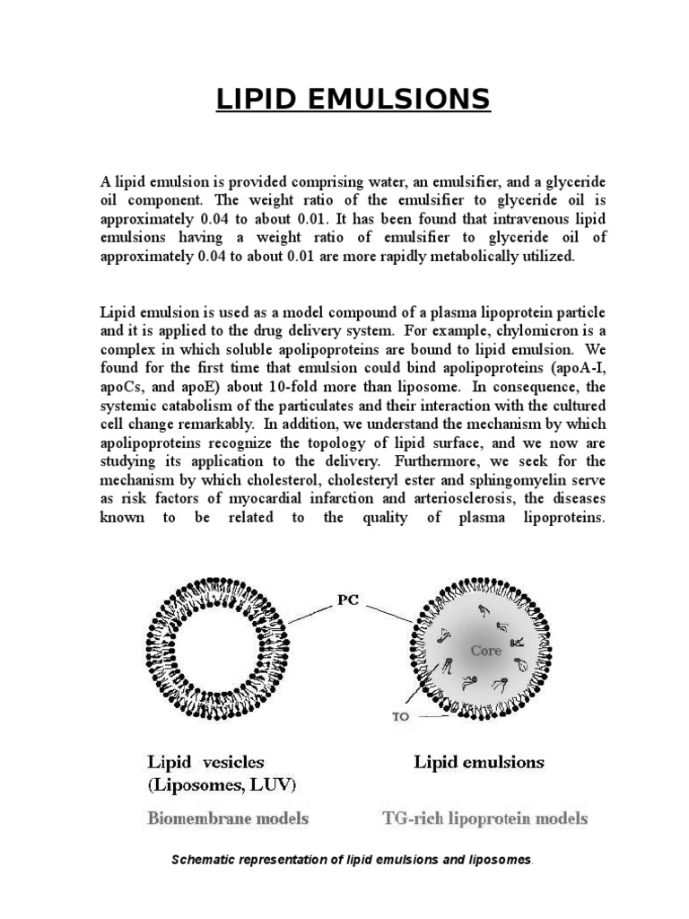 A Lipid Emulsion Lipoprotein Emulsion