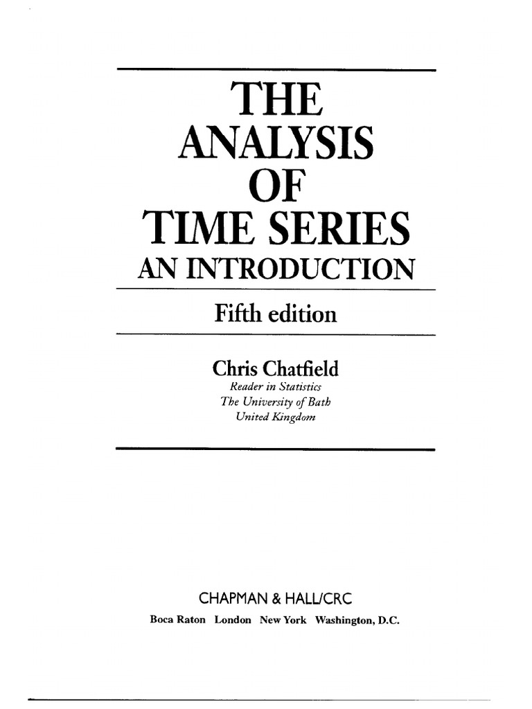 The Analysis of Time Series - An Introduction | PDF