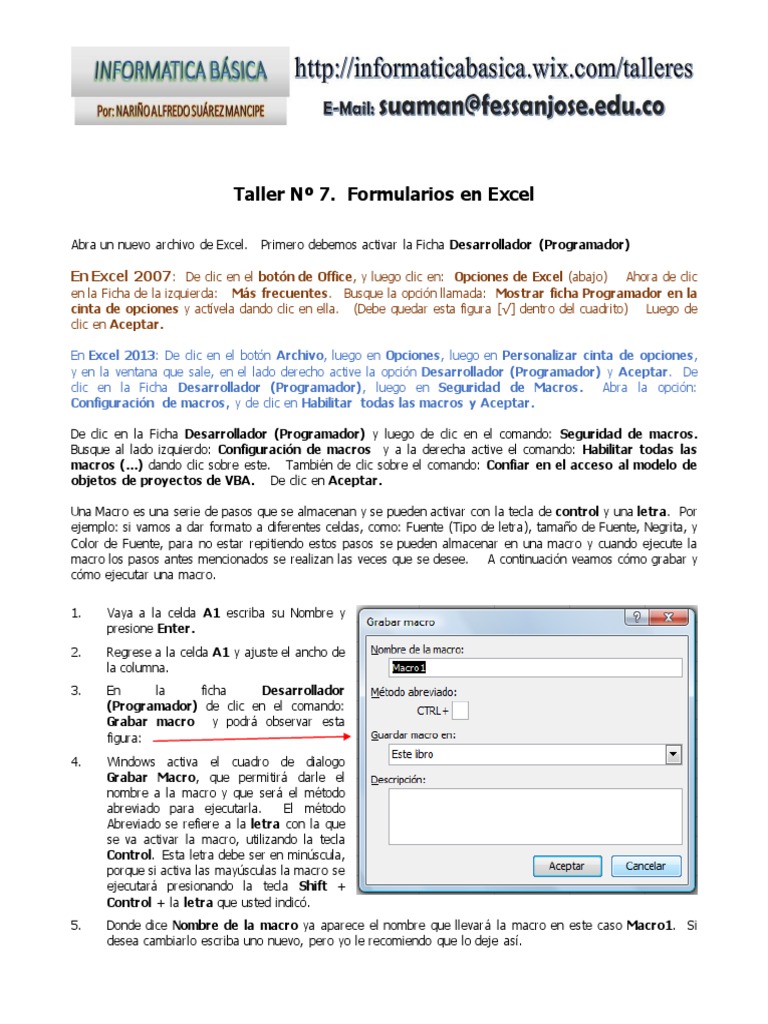 Creación de Formularios en Excel | PDF | Point and Click | Macro ...