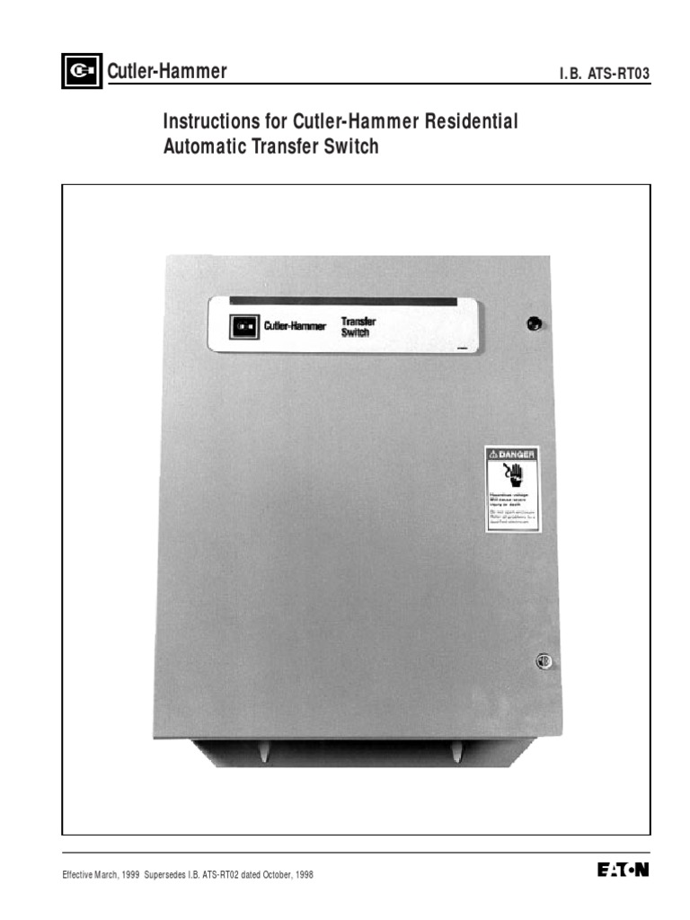 Ats Rthefda20100wsu CutlerHammer 5715b77 Eaton PDF Switch