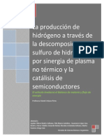 Producción hidrógeno descomp H2S plasma semiconductores