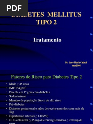 Aluno D M 2 Tratamento Diabetes Mellitus Diabetes Mellitus Tipo 2