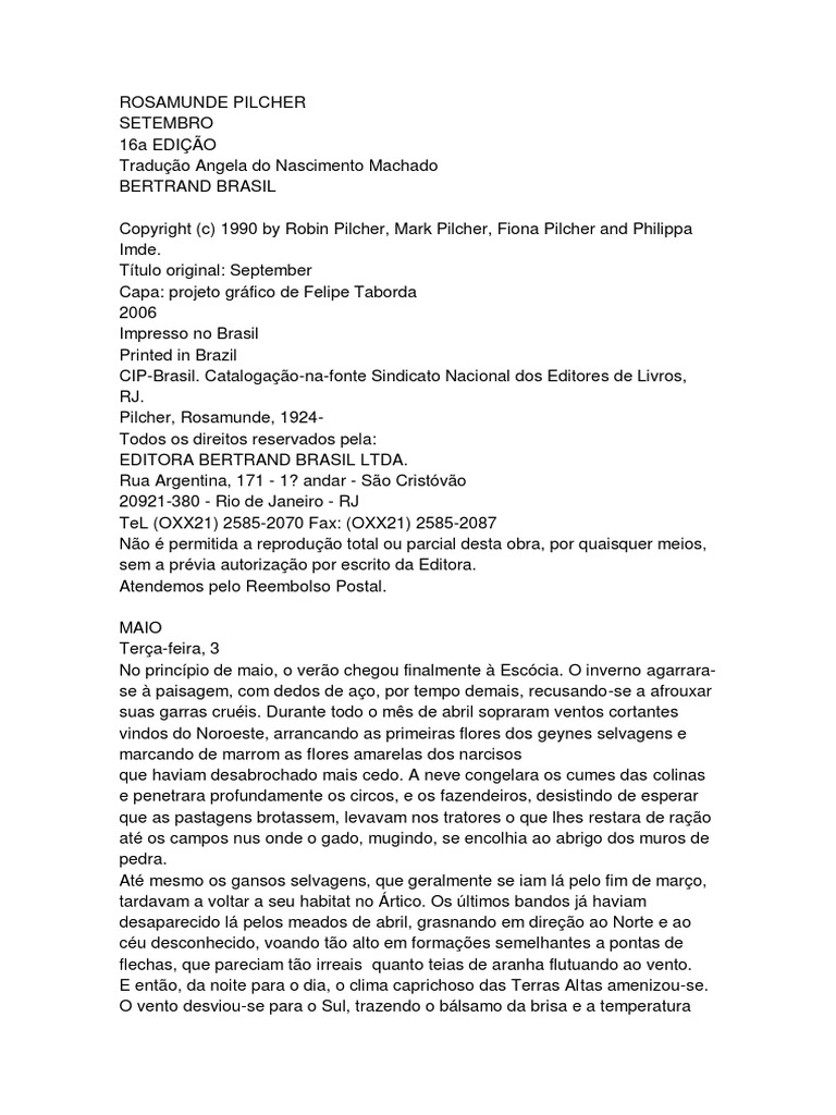 Rosamunde Pilcher - Setembro | PDF | Tempo | Cães, image size:768x1024