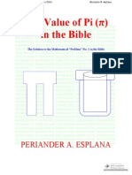 The Value of Pi in the Bible by Periander a Esplana