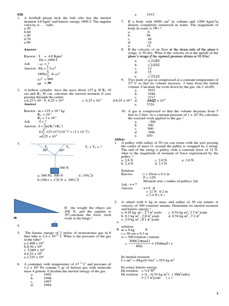 Kumpulan Soal Fisika XI IPA 1(1) Gases Pressure