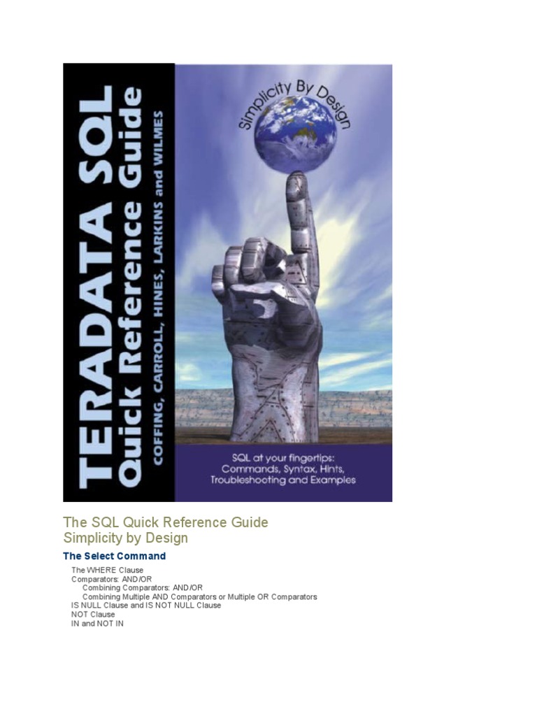 The SQL Quick Reference Guide | PDF | Database Transaction | Database Index