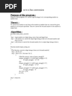 Program: M To N Bas Conversion Purpose of The Program: Theory