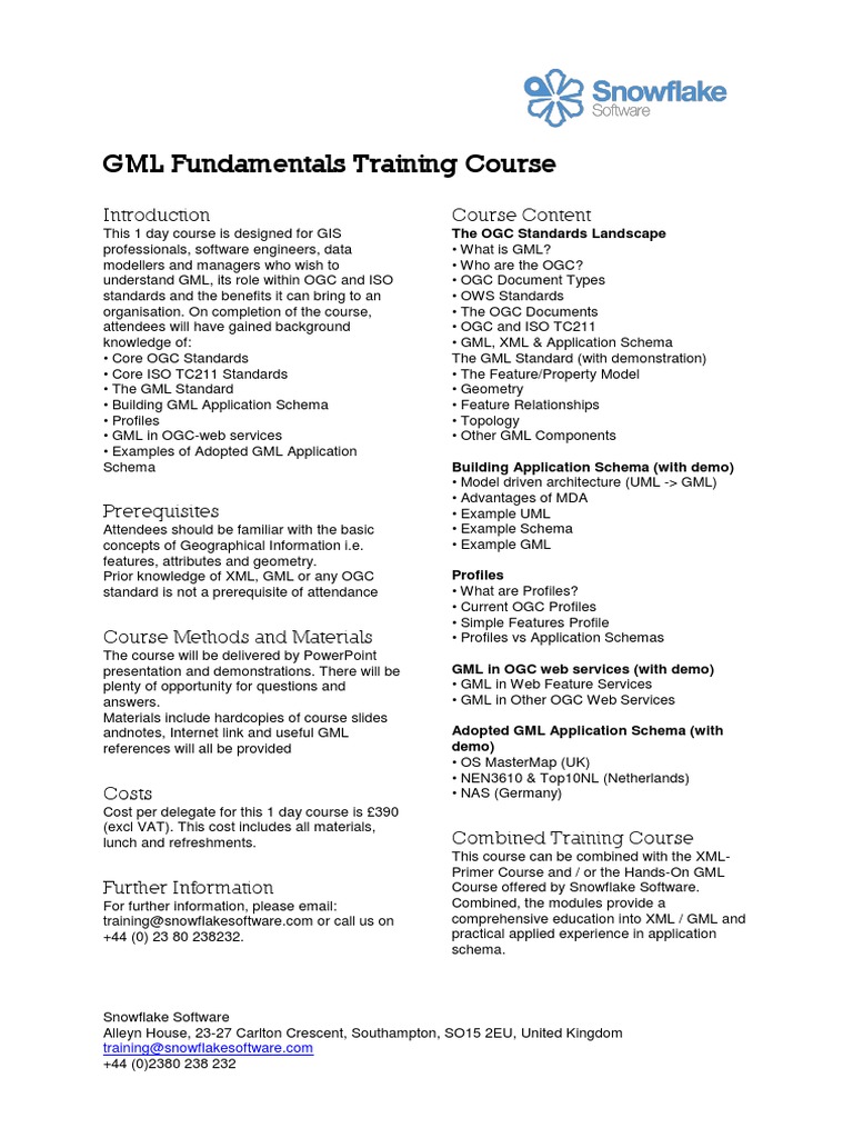 GML Fundamentals Training Course | PDF | Xml Schema | Xml