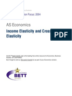 Income Elasticity and Cross Price Elasticity