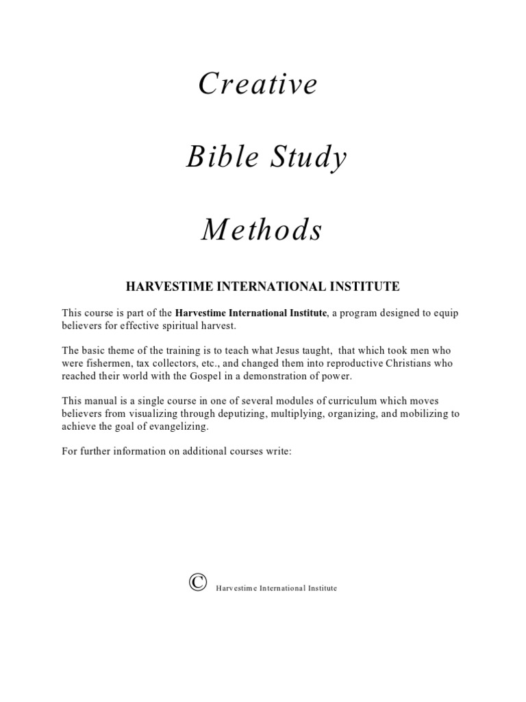 Creative Bible Study Methods PDF