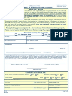 Statement of Non-Receipt of A Passport Important Notice