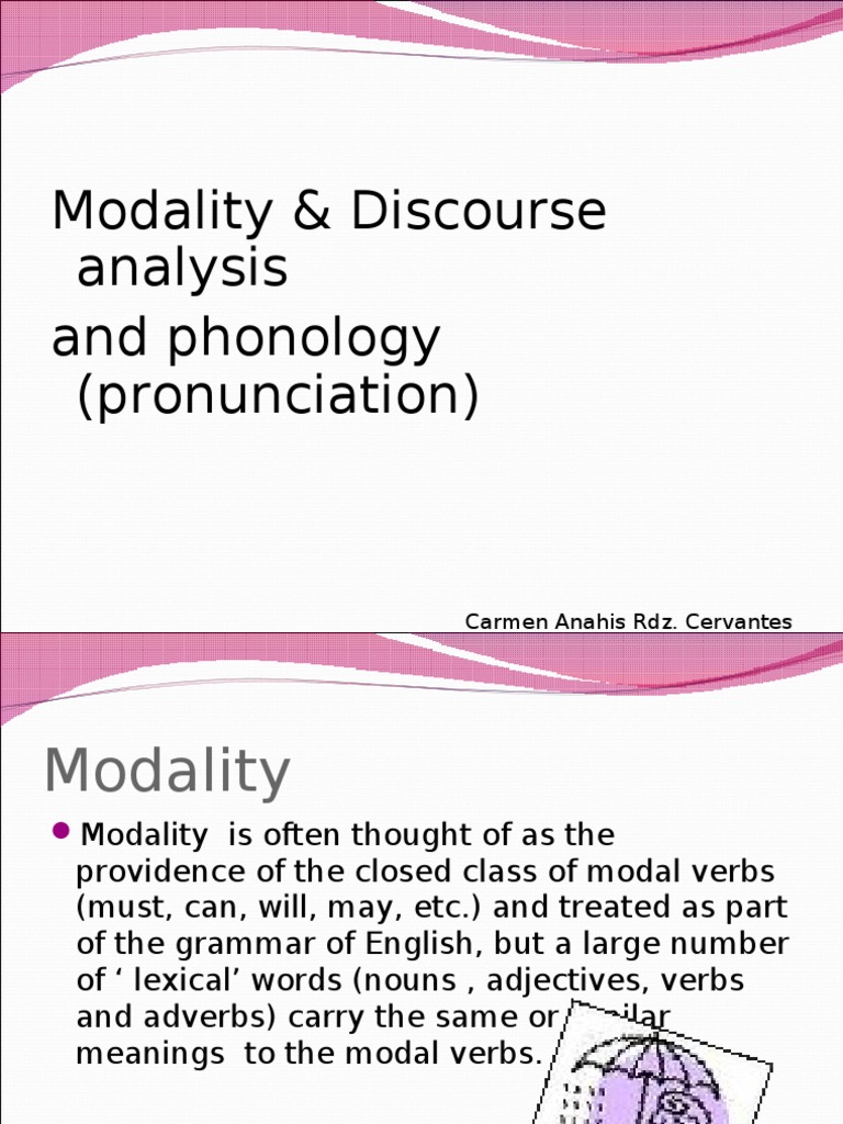 Modality and Pronunciation in Discourse | PDF | Phoneme | Phonology