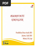 Download 21 Pedoman Mutu Kimia Klinik Diksar Juli 2011 by Uchi Cahyandani Alami SN199513481 doc pdf
