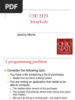 Cse 2123 Arraylists: Jeremy Morris