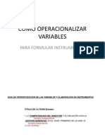 Operacionalización de variables e instrumentos