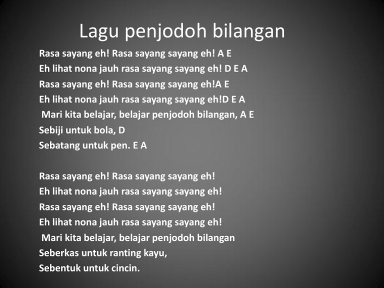 Lagu Penjodoh Bilangan