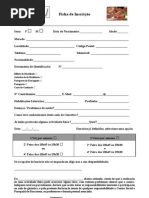 Ficha de Inscricao Ginástica de Manutenção