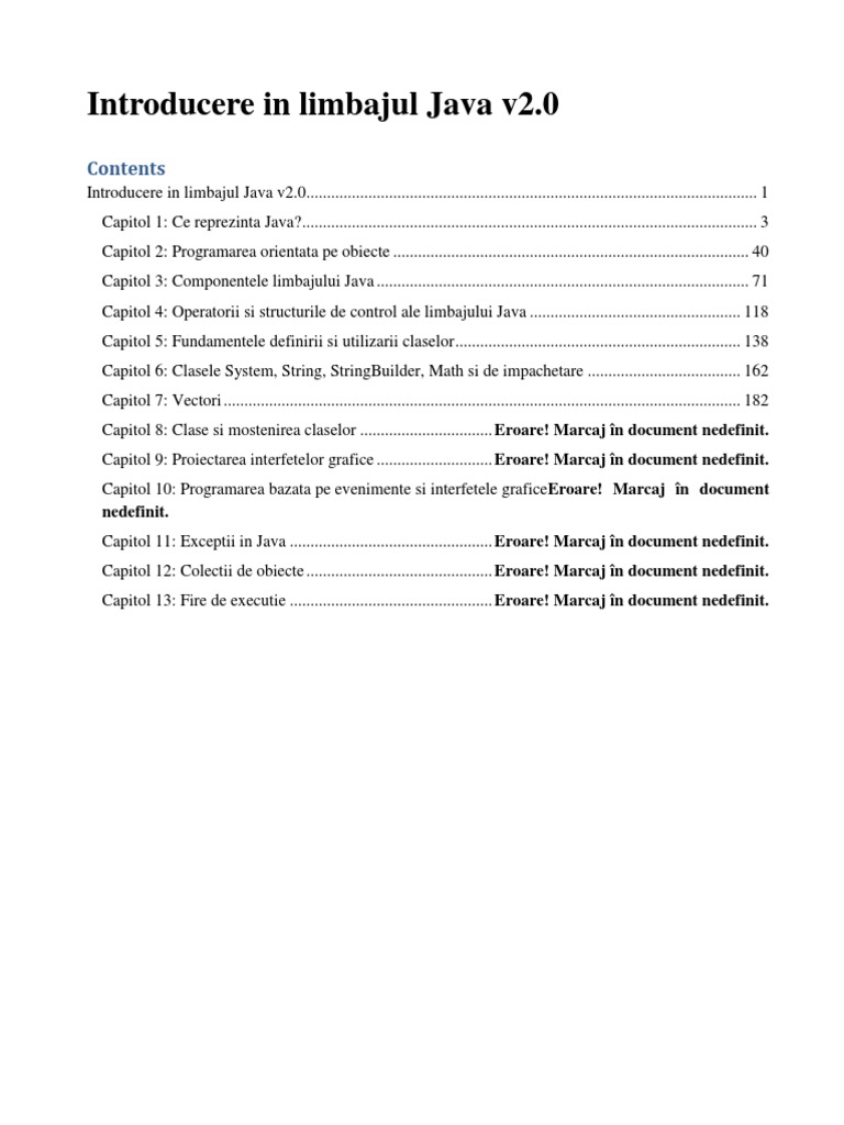 Introducere in Limbajul Java v2 BASIC | PDF