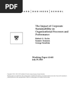 The Impact of Corporate Sustainability on Organizational Processes and Performance