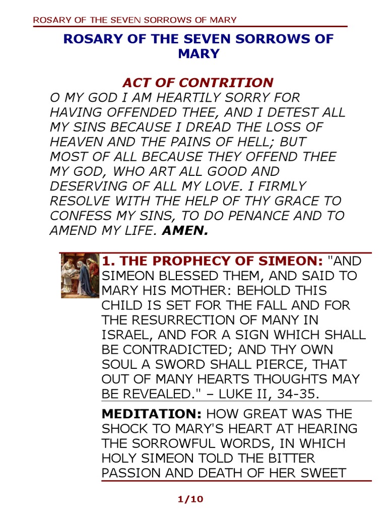 Book Rosary of The Seven Sorrows of Mary | PDF | Religious Behaviour ...