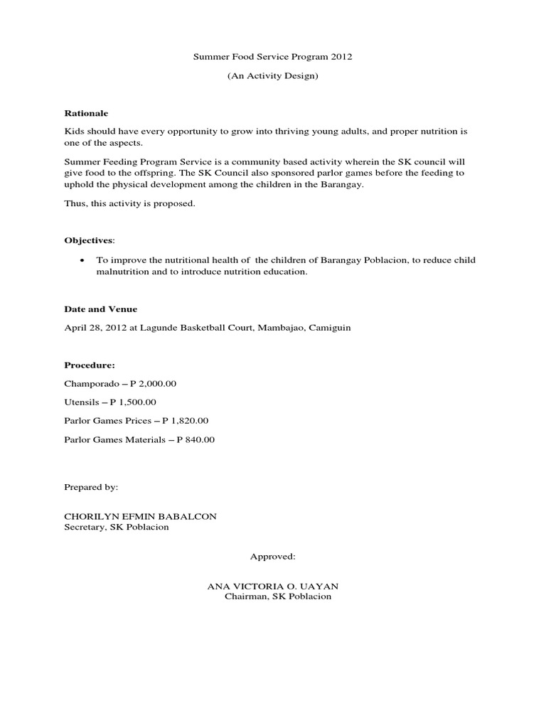 Training Design For Feeding | PDF