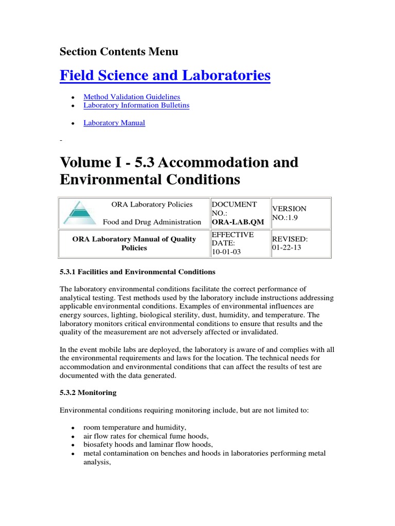 Environmental Condition PDF Calibration Laboratories