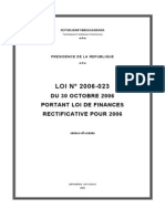 8 - Loi de Finances Rectificative 2006 Du 30 Octobre 2006 (Loi N02006-023)