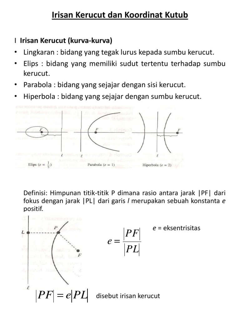 Contoh Soal Irisan Kerucut Parabola Dan Pembahasannya