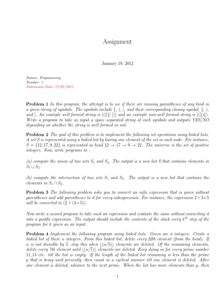 Assignment 2 of Data Structures | PDF