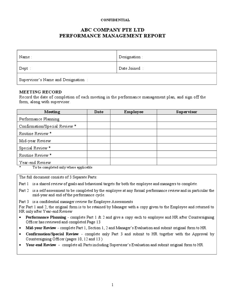Performance Appraisal Form | PDF | Business