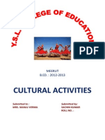 Cultural Activities: Meerut B.ED.: 2012-2013