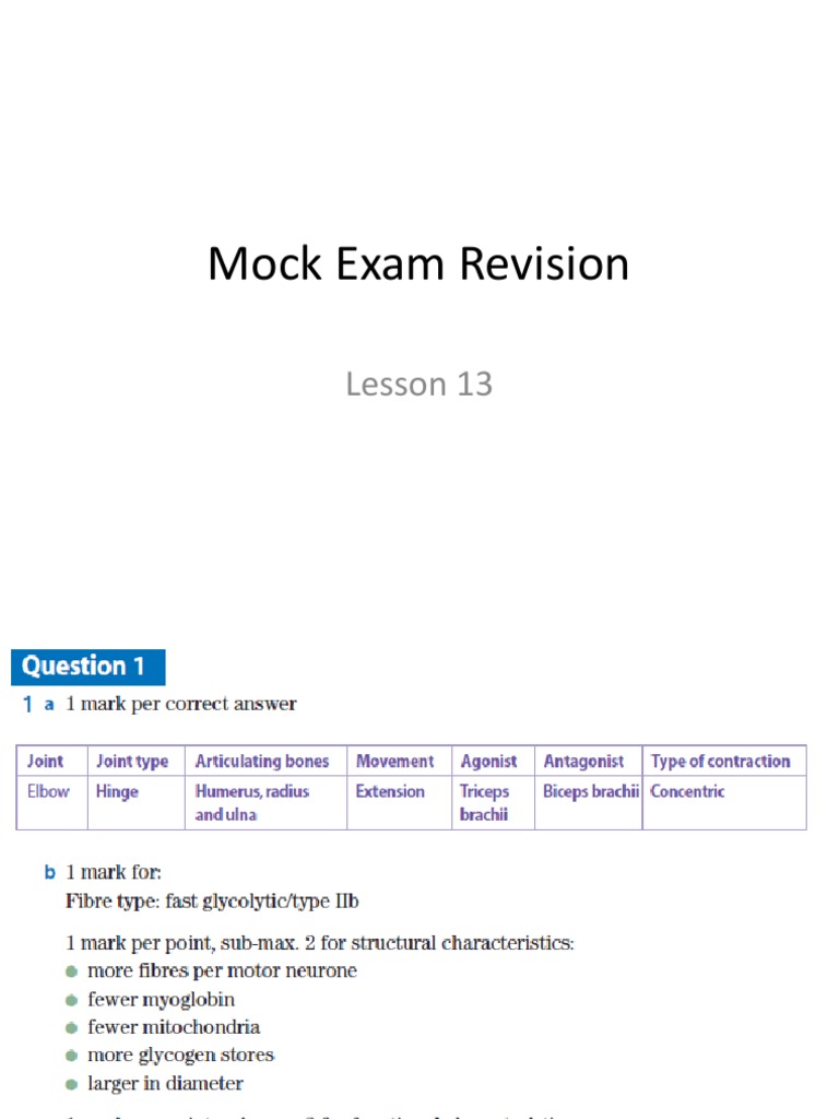 Lesson 13 Mock Exam Rev 2013-14 | PDF