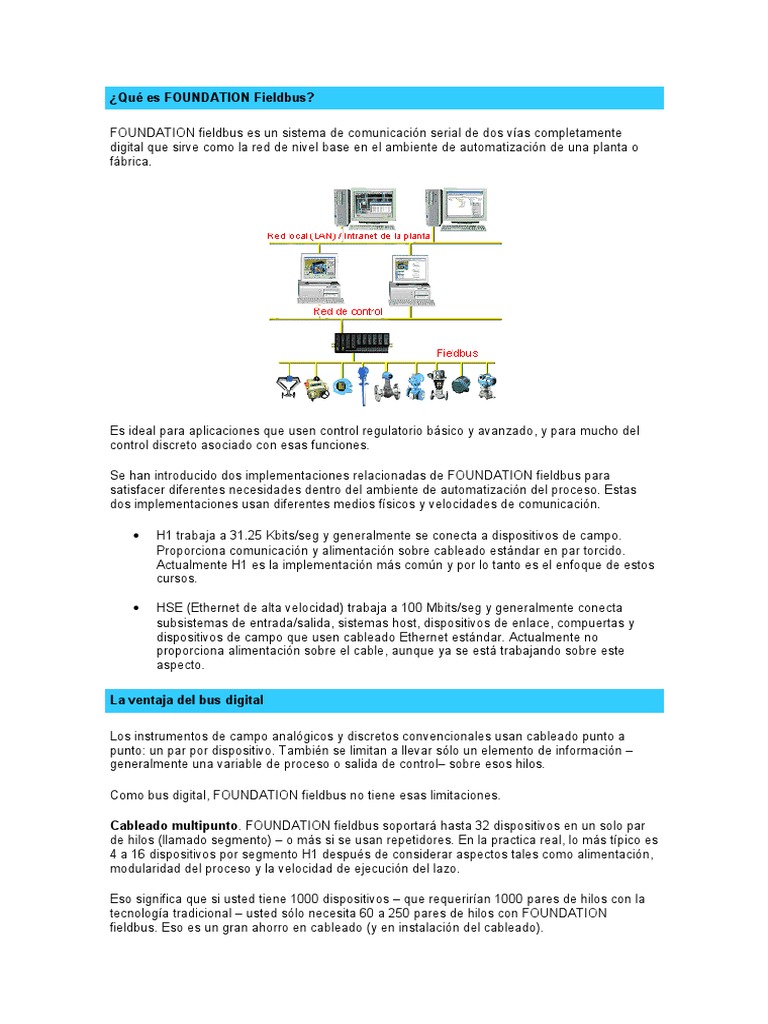 Qué es FOUNDATION Fieldbus PDF Ingeniería de confiabilidad