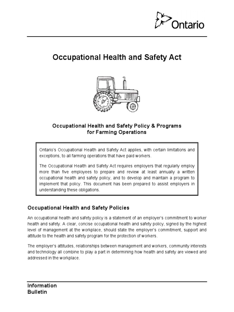 Farming Policy PDF Occupational Safety And Health Safety
