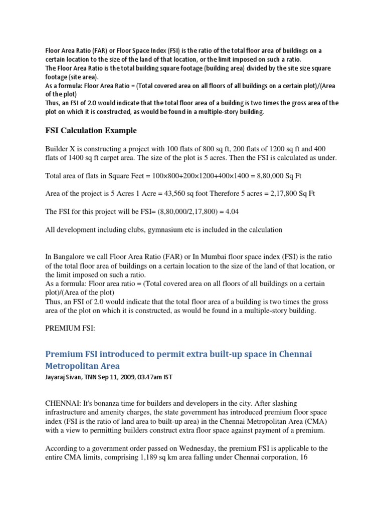 Floor Area Ratio Business
