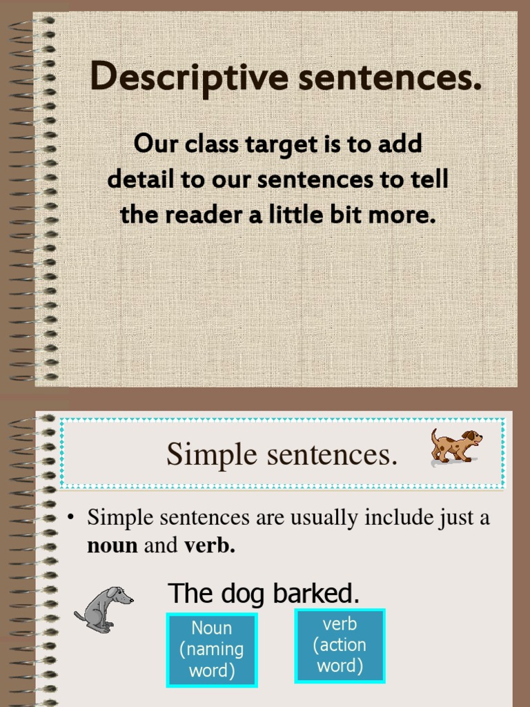 Descridescriptive - Sentencesptive Sentences | PDF | Linguistic ...