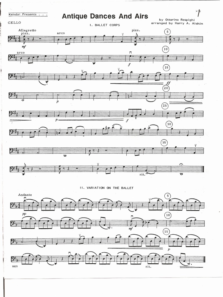 Antique Dances for Cello by Respighi | PDF | Social Science | Classics
