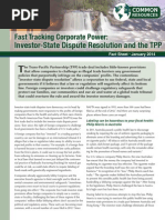 Download Fast Tracking Corporate Power Investor-State Resolution and the TPP by Food and Water Watch SN199600172 doc pdf