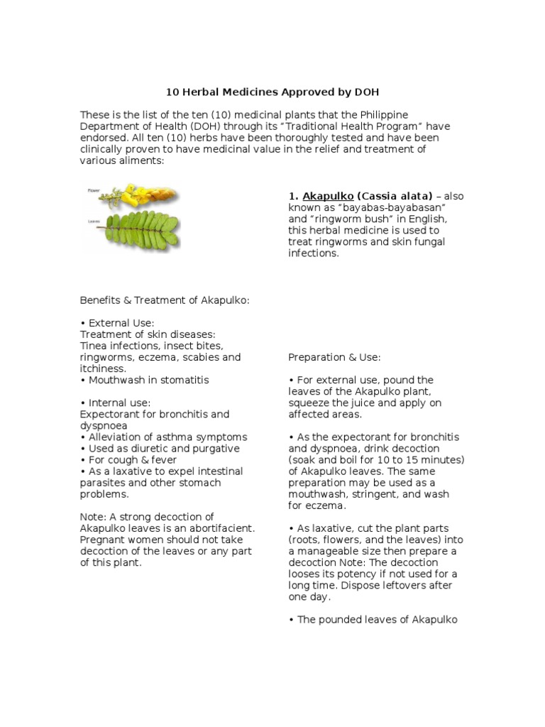 10 approved herbal plants by DOH Garlic Wound