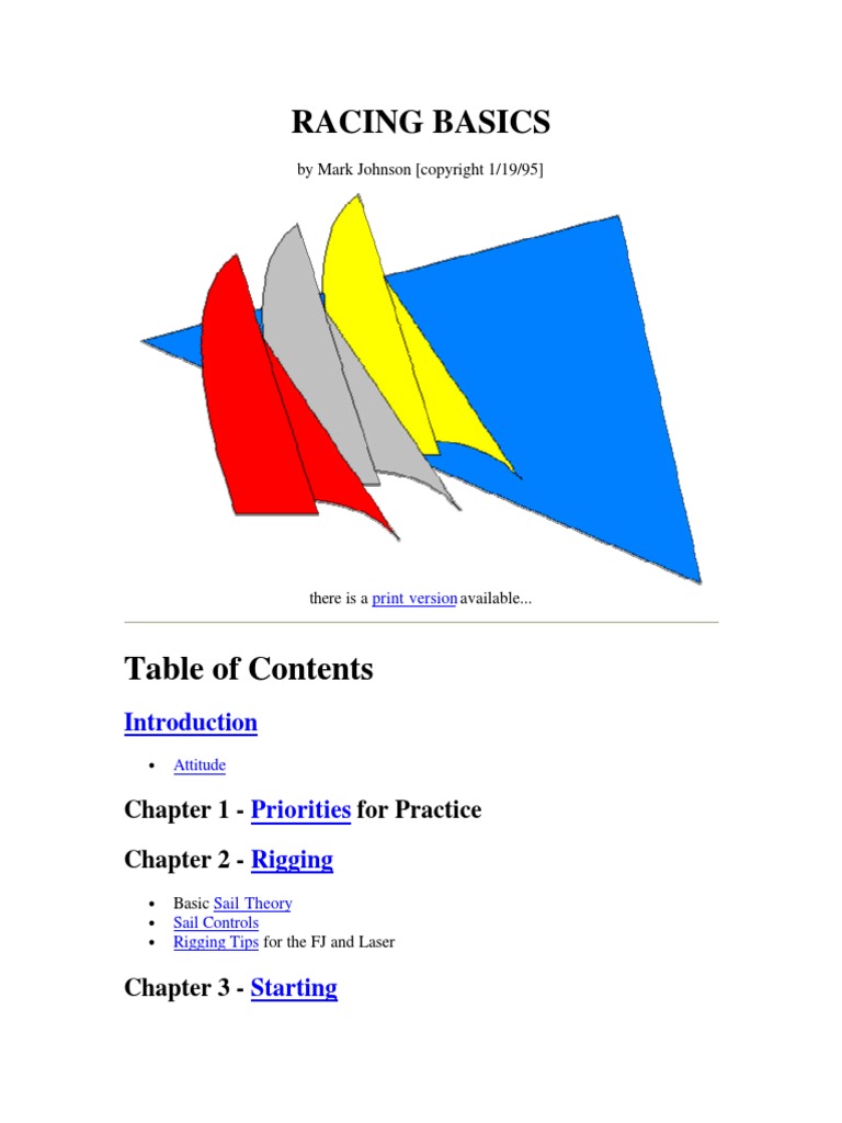 Sailboat Racing Basics PDF Sail Sailing (Sport)