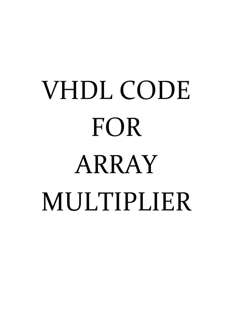 Array Multiplier Code | PDF